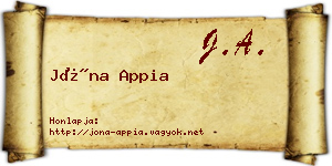 Jóna Appia névjegykártya